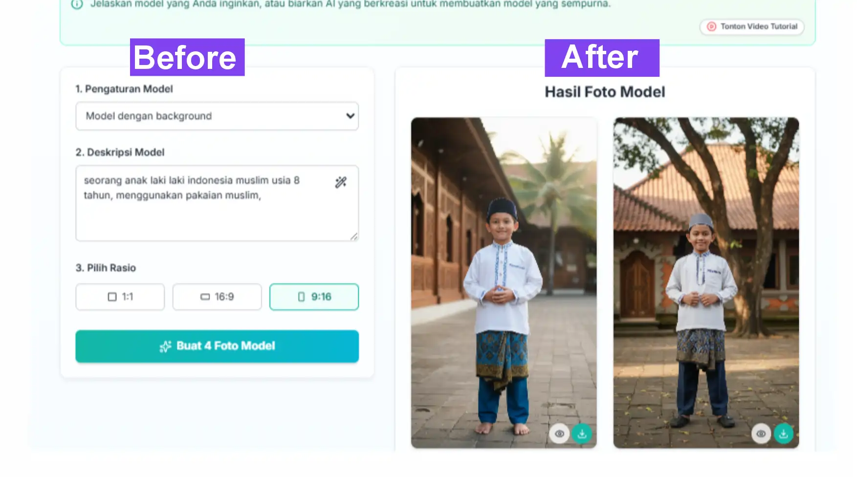 Fitur Buat Foto Model AI